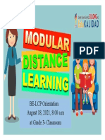 BE-LCP Orientation August 18, 2021, 8:00 A.M at Grade 3-Classroom