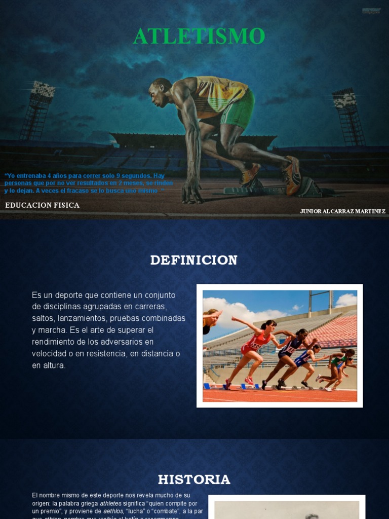 Historia y Pruebas del Atletismo | PDF | Deporte del atletismo | Juegos ...