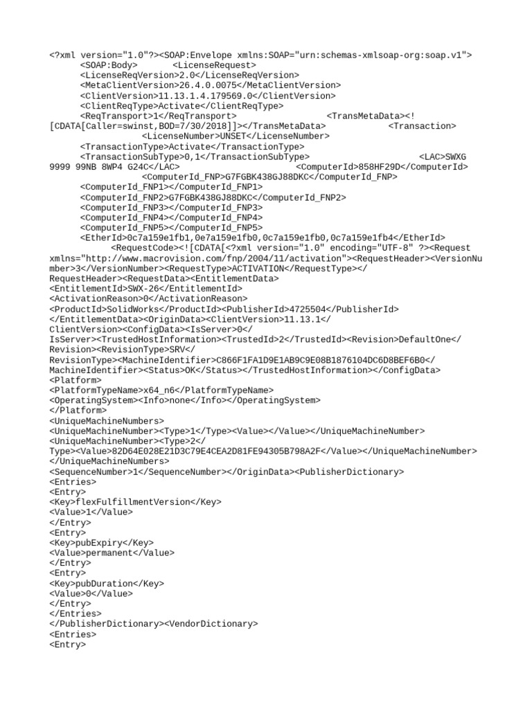 SolidWorks License Activation Request | PDF