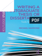 Writing A Postgraduate Thesis or Dissertation - Tools For Success