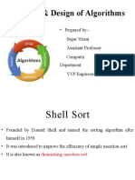 Analysis & Design of Algorithms: Shell Sort