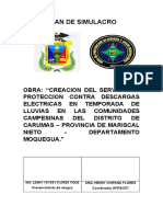 Simulacro sismo obra protección descargas