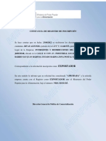 CONSTANCIA DE REGISTRO DE INSCRIPCION MINPPAL