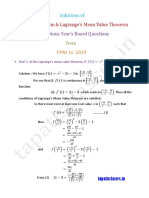 Rolle S Theorem and Lagrange S Mean Value Theorem Previous Years Board Questions 1998 To 2019 With Solutions of Isc Class 12 Maths
