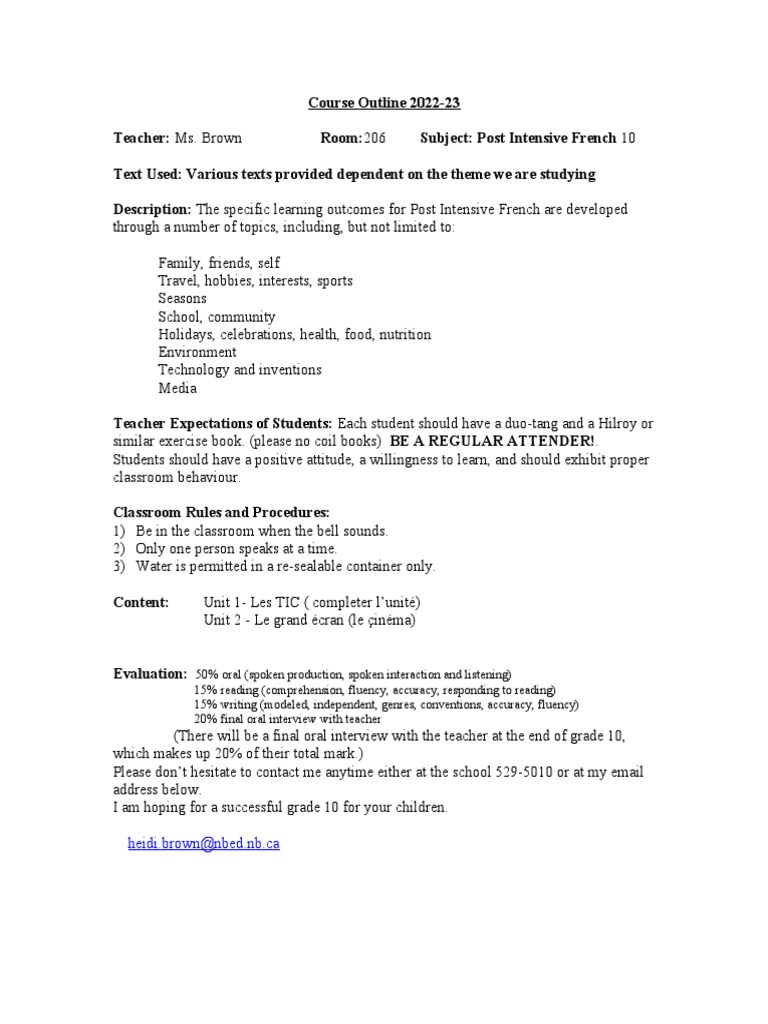 Post Intensive French 10 Overview | PDF | Career & Growth