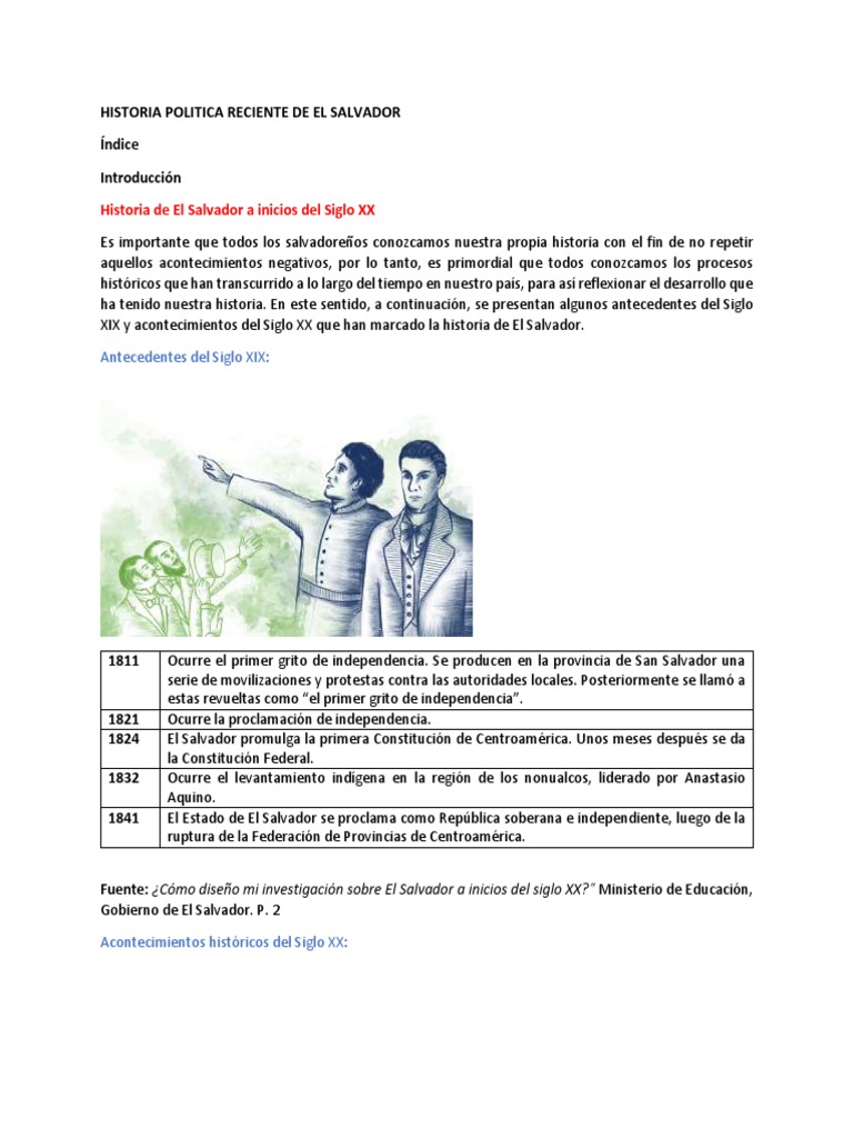 Historia política reciente de El Salvador | PDF | El Salvador | Teorías ...