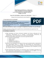 Guía de Actividades y Rúbrica de Evaluación - Unidad 3 - Tarea 3 - Manejo de Herramientas de Comunicación e Interacción