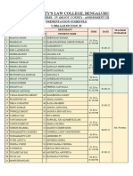 Kle Society'S Law College, Bengaluru: Clinical Course - Iv (Moot Court) - Assessment Iii Presentation Schedule