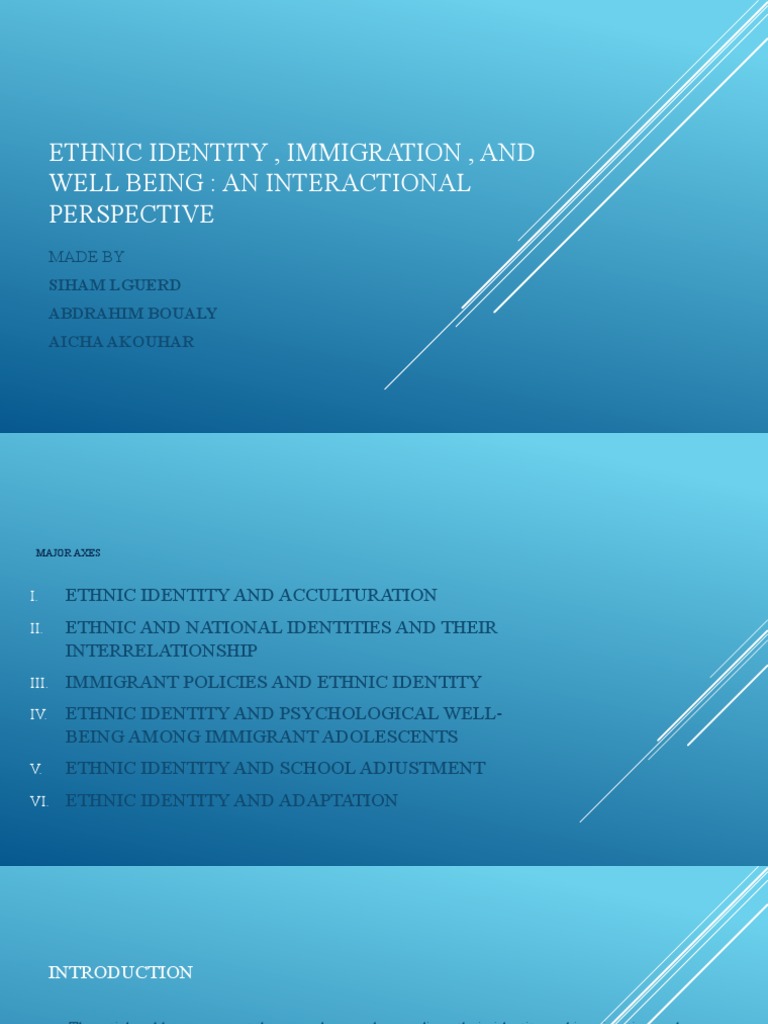 Ethnic Identity and Immigrant Well-Being | PDF | Immigration | Identity ...