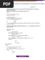 Exercise 4.1: NCERT Solutions For Class 9 Maths Chapter 4-Linear Equations in Two Variables