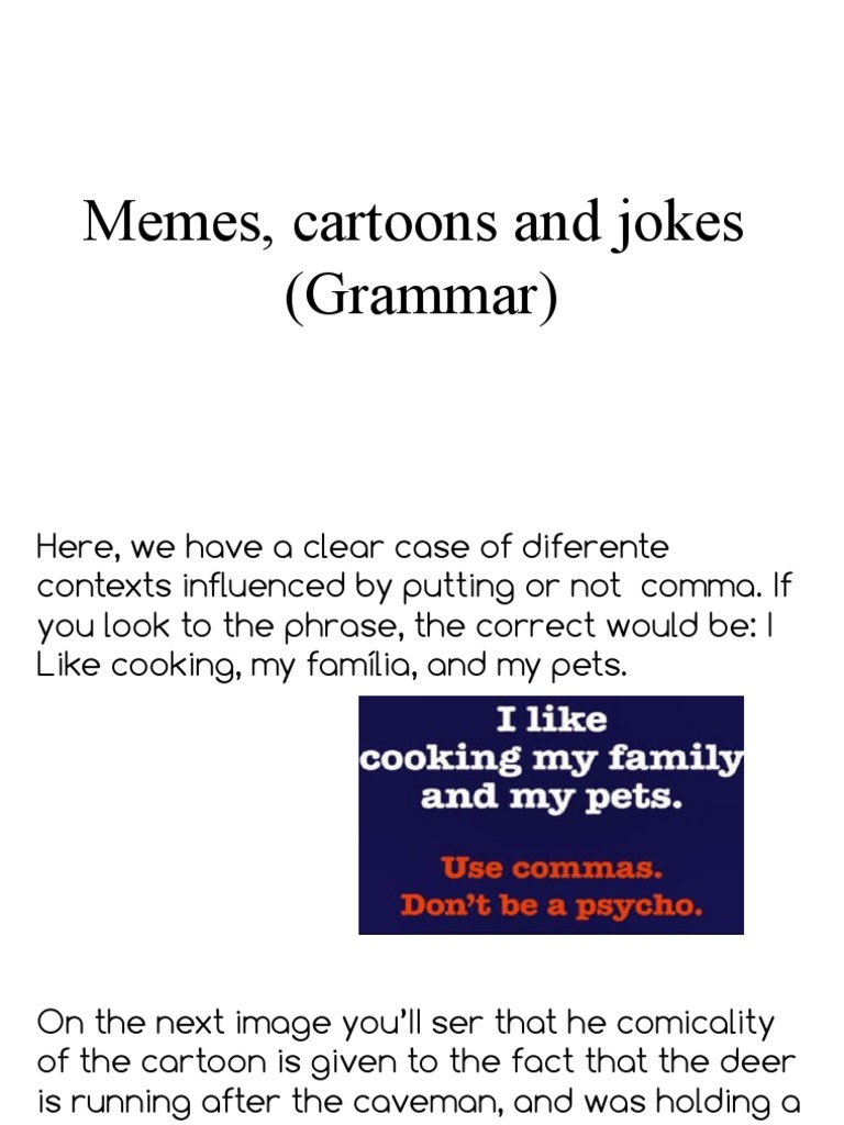Grammar Humor in Memes and Cartoons | PDF