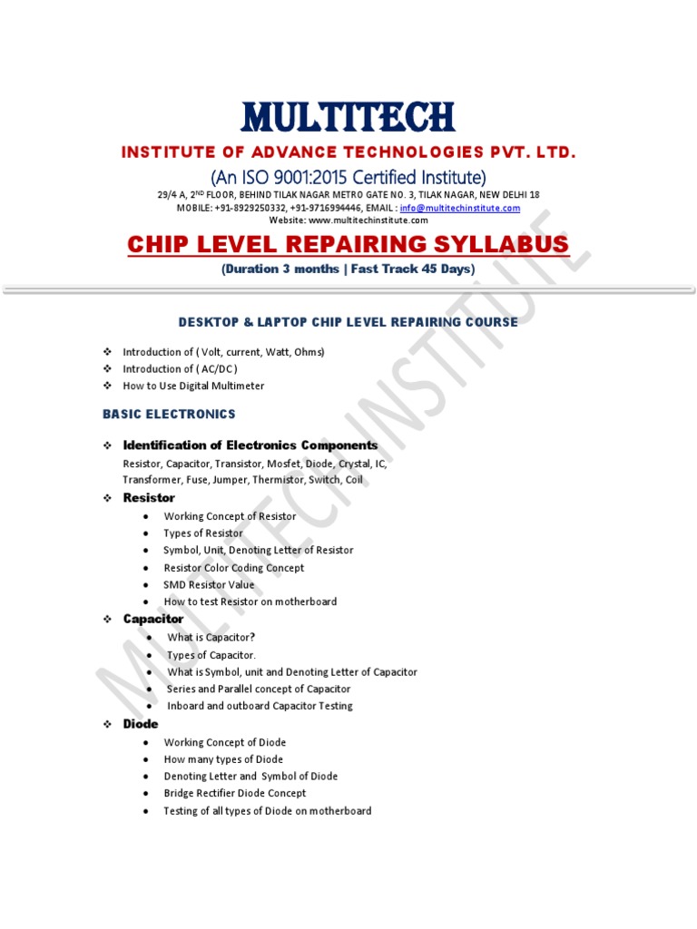 Laptop Chip Level Multitech Download Free PDF Laptop Transistor