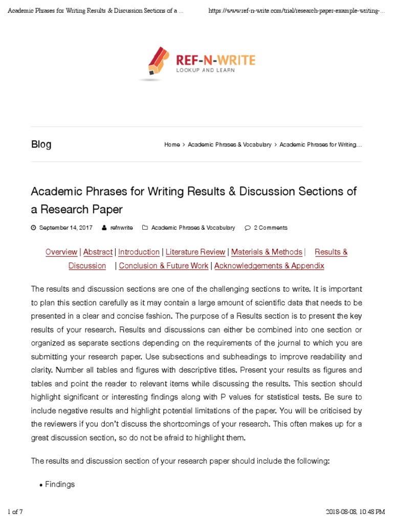 Academic Phrases For Writing Research Paper | PDF | Academic Publishing