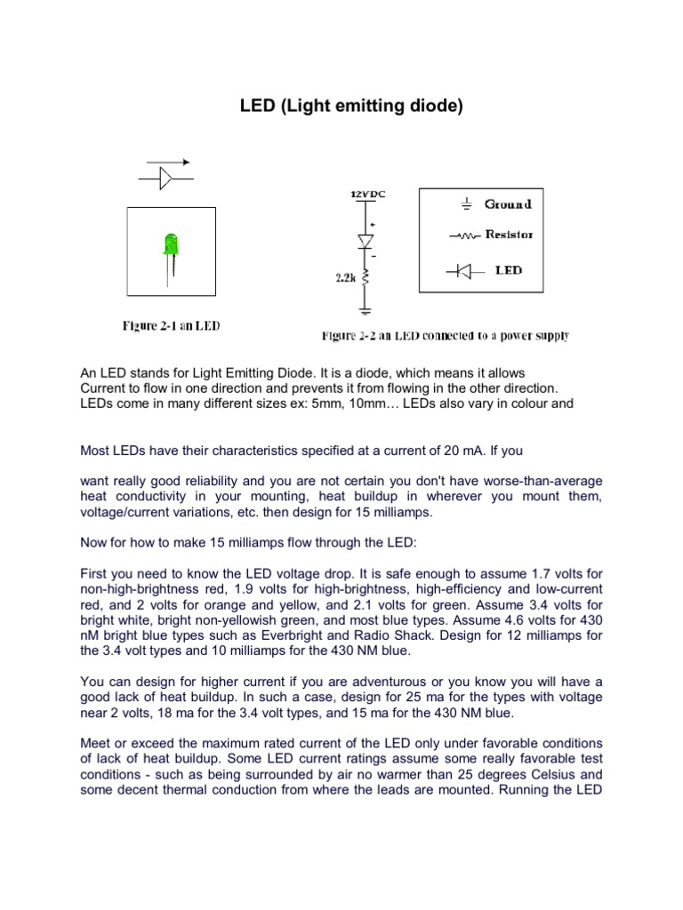 LED (Light Emitting Diode) | PDF | Light Emitting Diode | Resistor