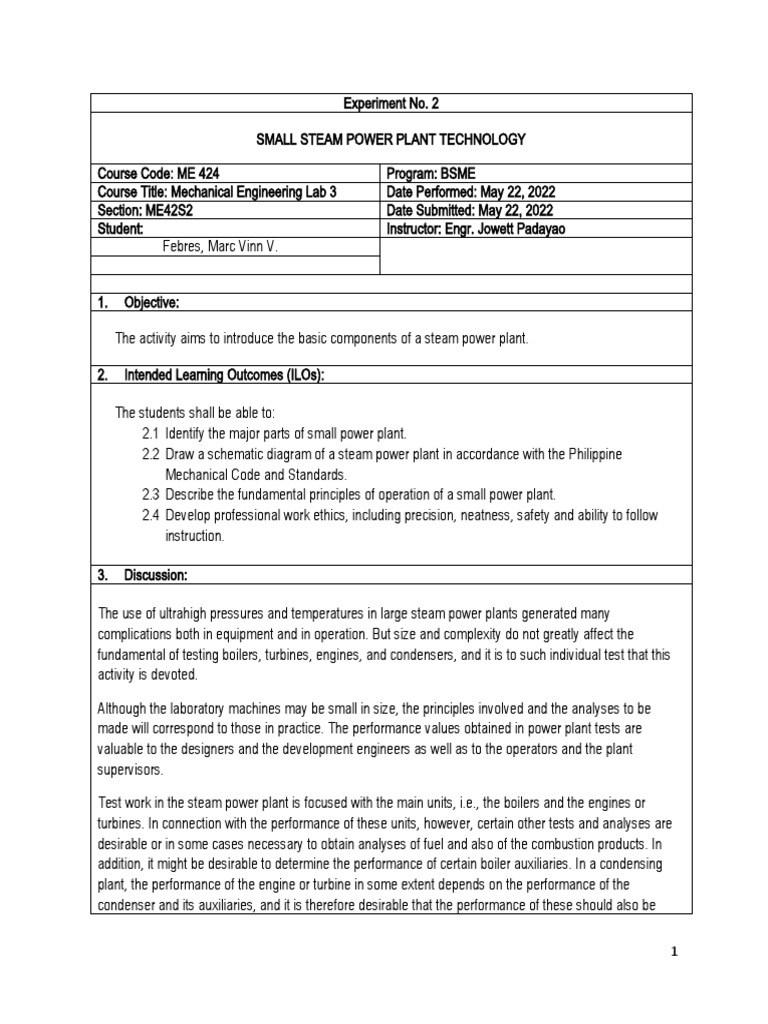 Lab 3 Experiment 2 Download Free Pdf Boiler Steam