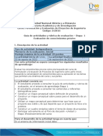 Guía de Actividades y Rúbrica de Evaluación - Etapa 1 - Evaluación de Conocimientos Previos