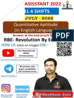 29-JULY - 2022: Quantitative Aptitude (In English Language)