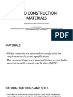 ROAD CONSTRUCTION MATERIALS SPECIFICATIONS