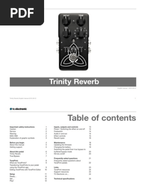 Trinity Reverb Manual Overview | PDF | Power Supply | Ac Power