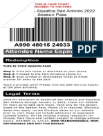 Attendee Name Espinoza: Seaworld & Aquatica San Antonio 2022 Season Pass