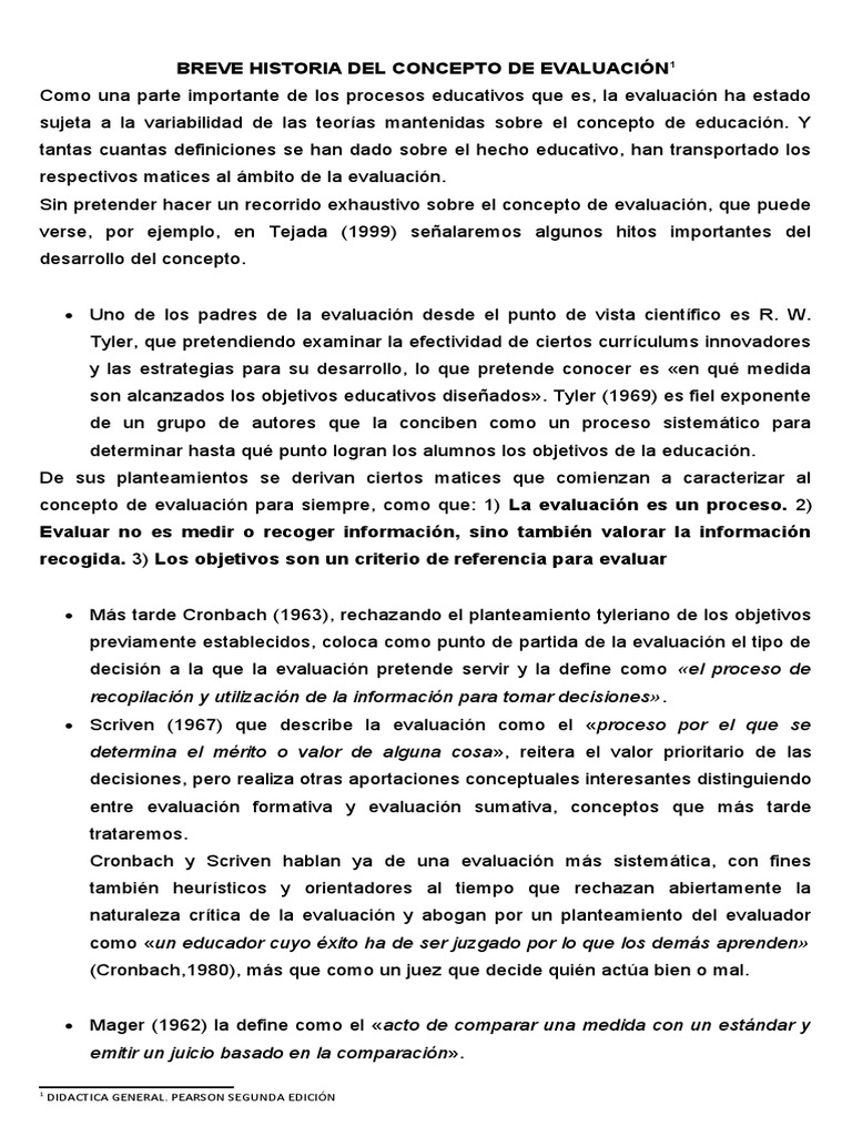 Breve historia de la evaluación educativa | PDF | Evaluación | Toma de ...