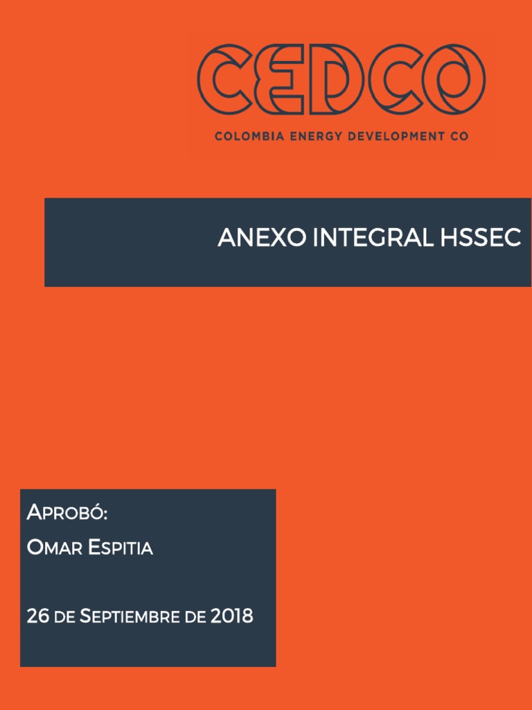 Comprehensive HSSEC Annex for Colombia Energy Development Co ...