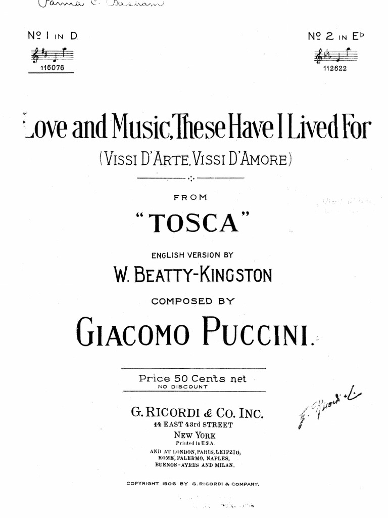 Tosca vissi d arte pdf