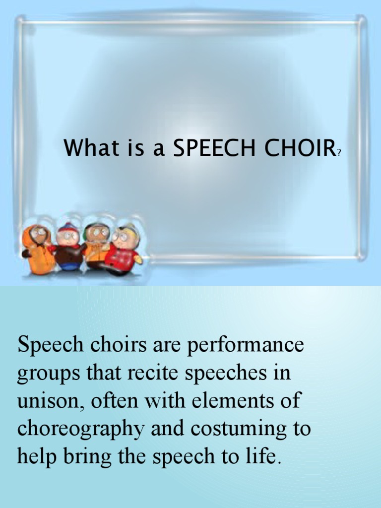 What Is A Speech Choir PDF Choir Poetry
