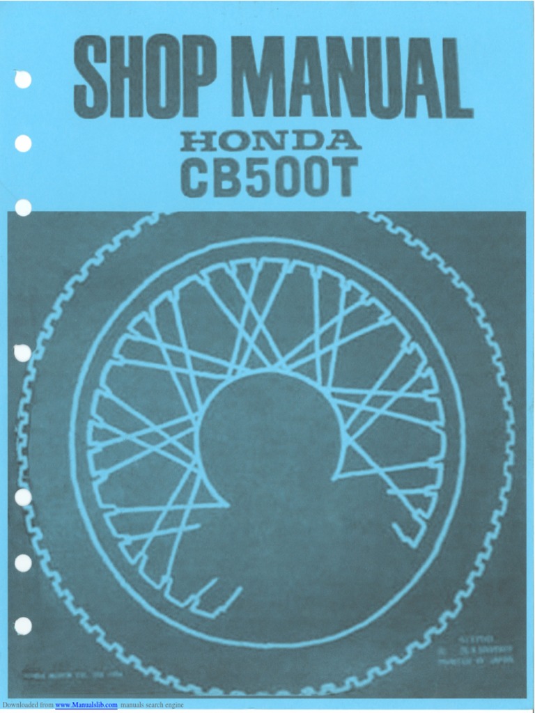 1976 HONDA CB500T SERVICE MANUAL visual data 2