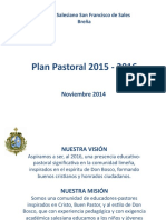 Objetivo Plan Pastoral 2015 - 2016