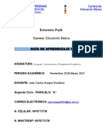 Extensión Pujilí Carrera: Educación Básica: Guía de Aprendizaje 1