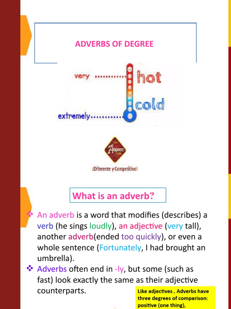 3°adverbs of Degree | PDF | Adverb | Adjective