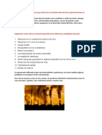 Reflexionamos y explicamos que efecto de la contaminación del aire experimentamos en nuestra localidad