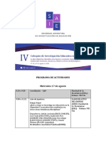 IV COLOQUIO SAIE - Programa de Actividades Final