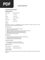 Contoh Job Description & Job Specification