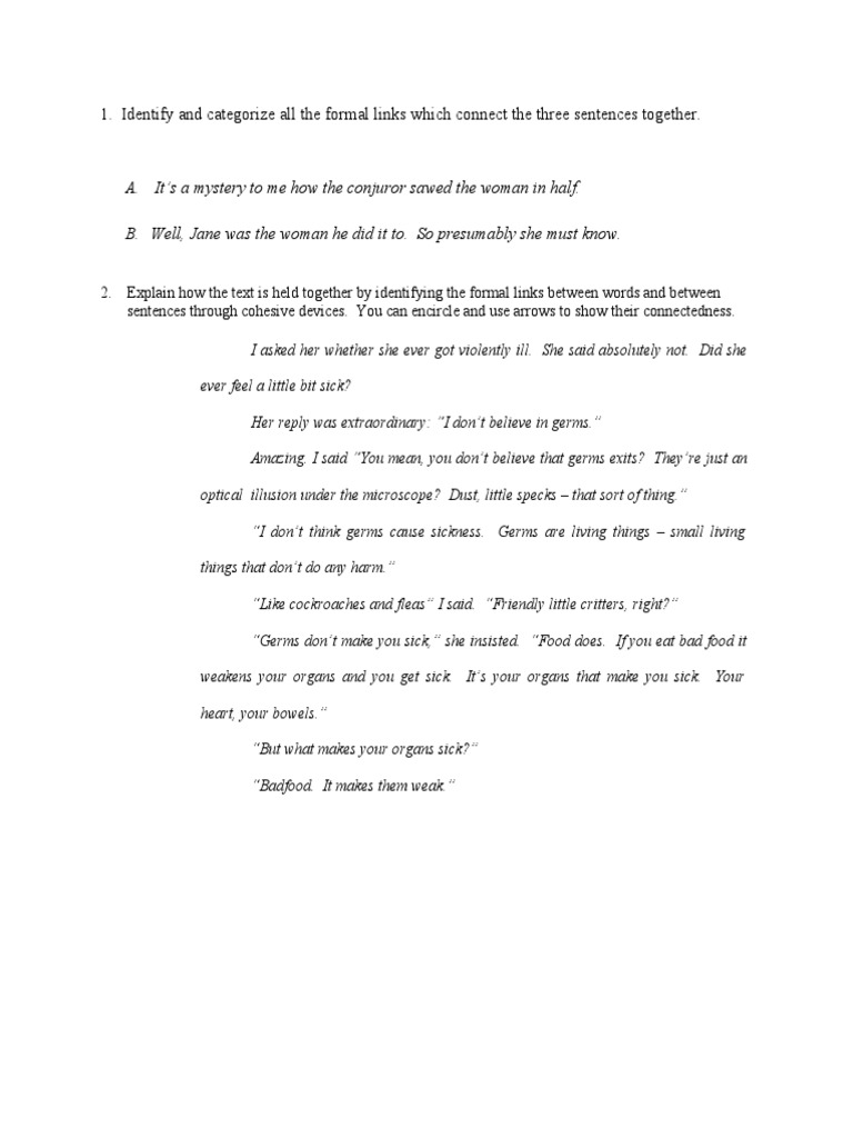 Analyzing Text Cohesion Techniques | PDF