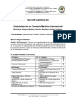 MatrizCurricularEspecializacion UEMC