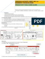 4.3 Applied Productivity Tools Using Slides: I. Learning Skills A. Learning Competency