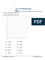 Plotting Points On A Coordinate Grid (1st Quadrant Only) : Grade 4 Geometry Worksheet