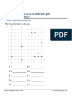 Reading Points On A Coordinate Grid (1st Quadrant Only) : Grade 4 Geometry Worksheet