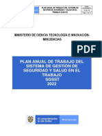 Plan de Trabajo Anual en Seguridad y Salud en El Trabajo