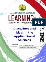 Disciplines and Ideas in The Applied Social Sciences: 12-St. Clare and St. Agnes Mrs. Rheina-Jane G. Cayanan