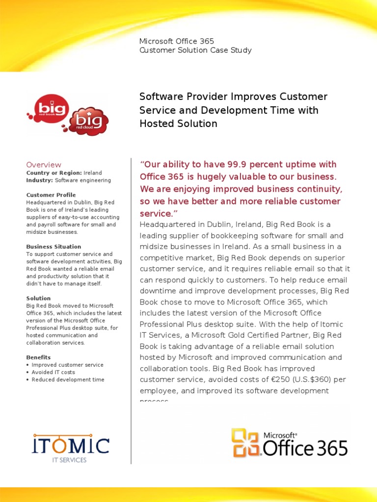 Big Red Book's Office 365 Success Story | PDF | Office 365 | Microsoft