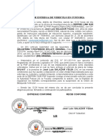 Acta de Entrega de Vehiculo en Custodia