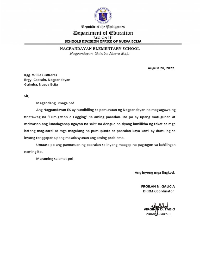 Request Letter-Fumigate | PDF