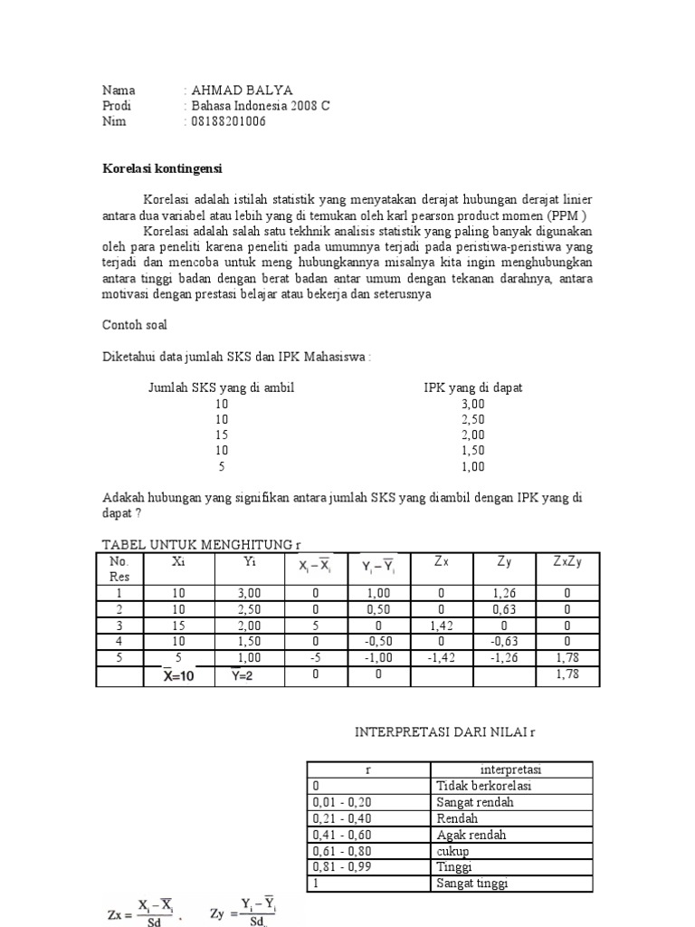 Korelasi Kontingensi 1