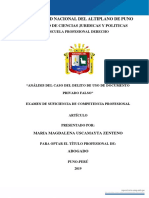 Universidad Nacional Del Altiplano de Puno: Facultad de Ciencias Juridicas Y Politicas