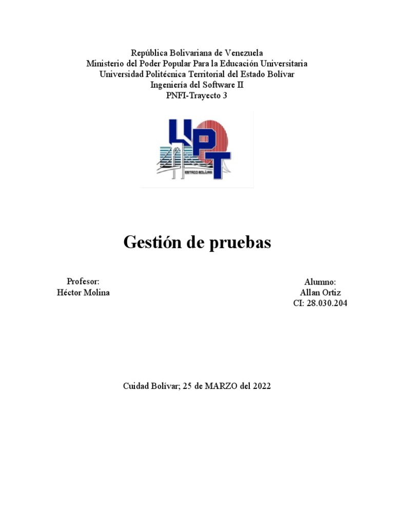 Gestión de Pruebas de Software | PDF | Software | Ingeniería de software