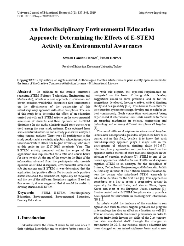 An Interdisciplinary Environmental Education | PDF | Science ...
