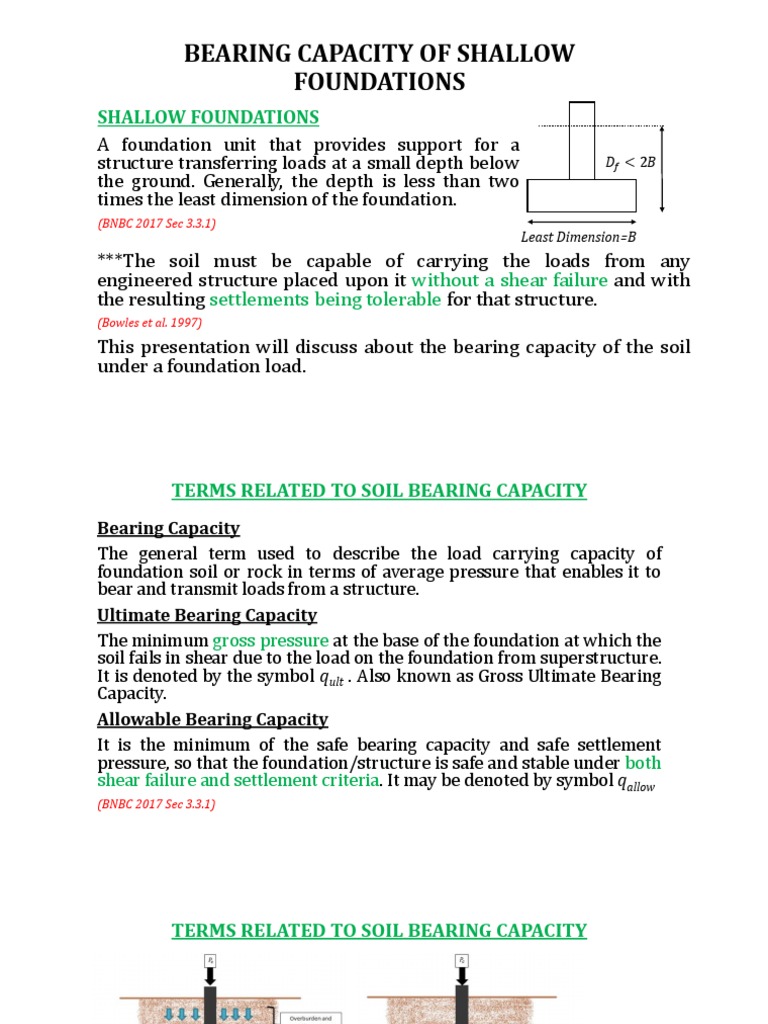 Bearing Capacity of Shallow Foundations | PDF | Soil Science | Civil ...